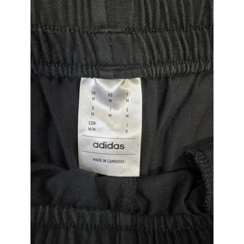 Adidas Mens Black White 3 Stripe Tapered Track Pants Size Medium M Sportswear‎